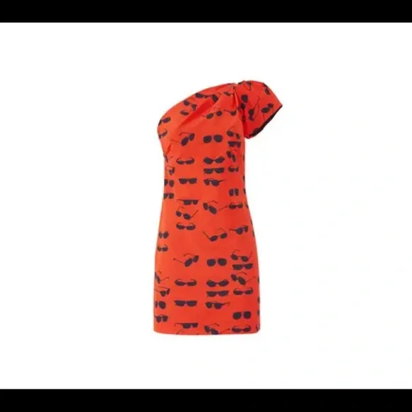 ◆送料・関税無料◆Victoria Beckham プリントサテンワンピース One Shoulder Sunglasses Dress by Victoria Victoria Beckham